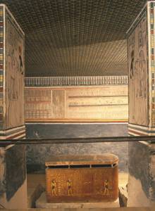 The crypt with sarcophagus.