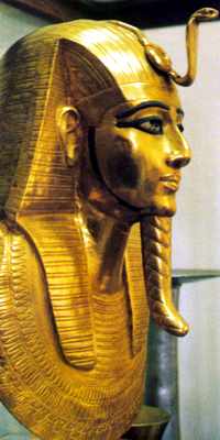 Psusennes' gold face mask. Cairo Museum