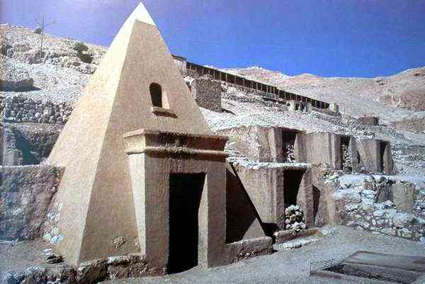 Tombs of workers on the cementery of Deir el-Medina